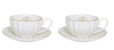 Royale Set of 2 Espresso Cups & Saucers 110ml, White