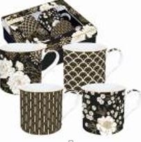 Art & Deco 300ml Mugs, Set of 4