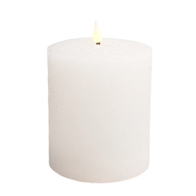 Flameless LED Candle White 4"Dia. X 5"H