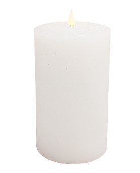Flameless LED Candle White 4"Dia. X 7"H