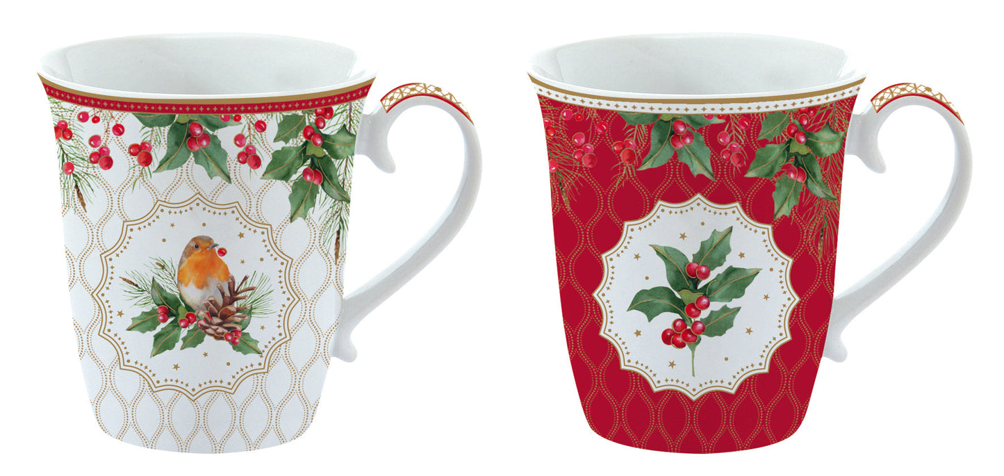 Christmas Berries 275ml(9.3oz) Mugs Set of 2
