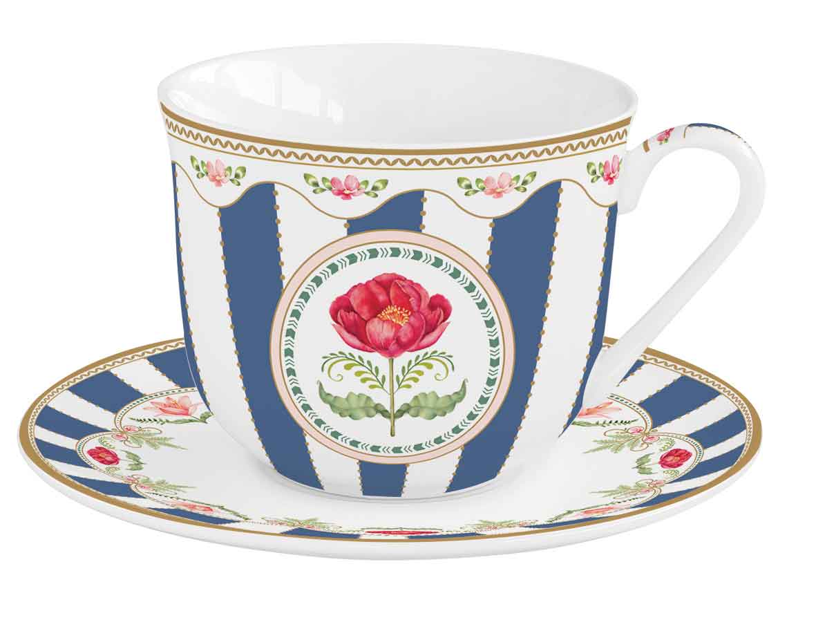 Flowery 370ml (12.5oz) Cup & Saucer