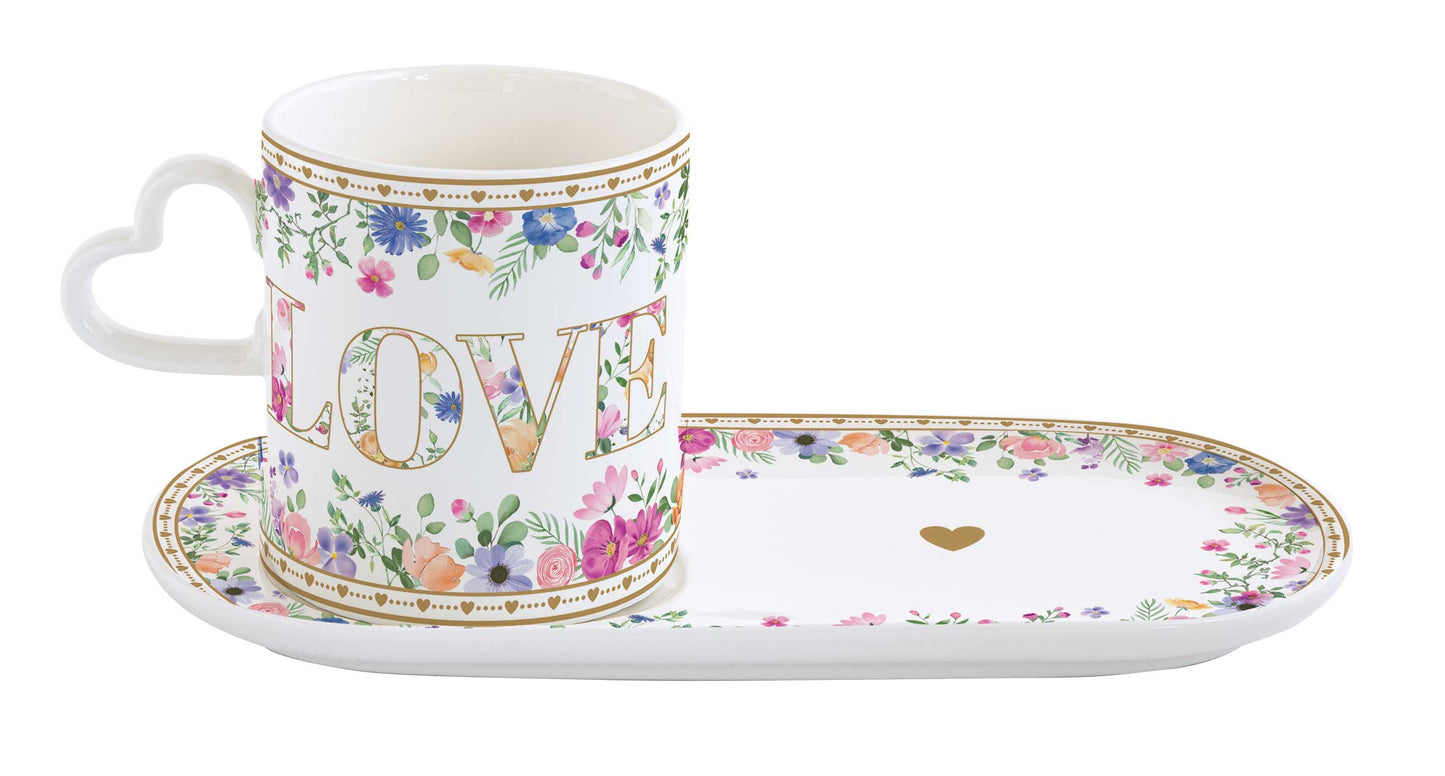Mon Amour 320ml (10.8oz) Mug with Plate