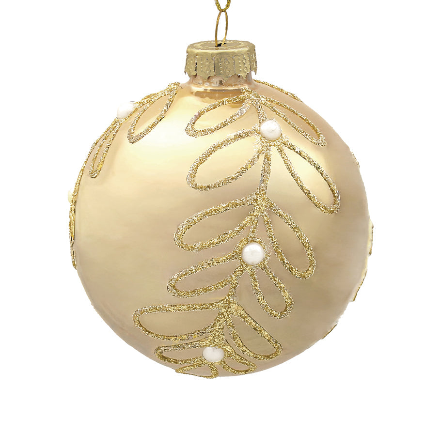 10cm Clarissa Pearl Champagne Ball Ornament