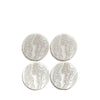 Silver Glitter Set 4 Round Coasters
