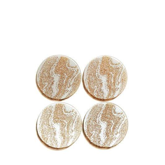 Champagne Glitter Set 4 Round Coasters