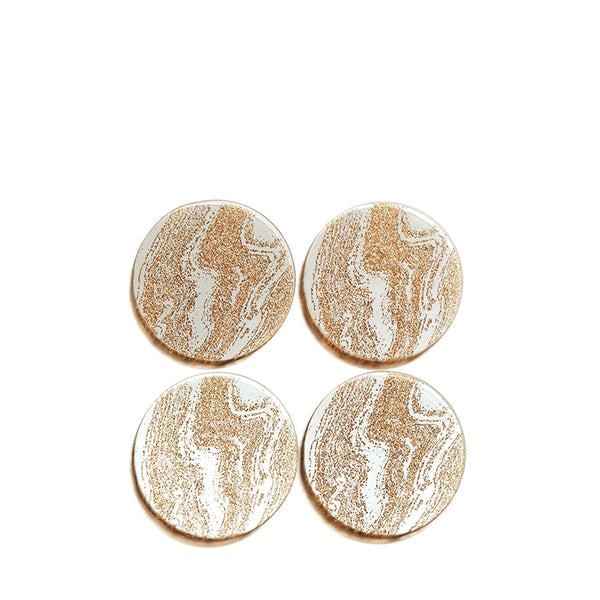 Champagne Glitter Set 4 Round Coasters