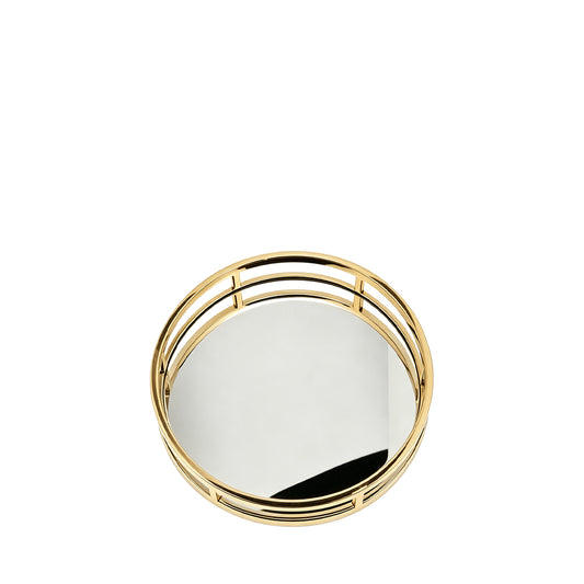 Aspen 19" Round Tray, Matte Gold