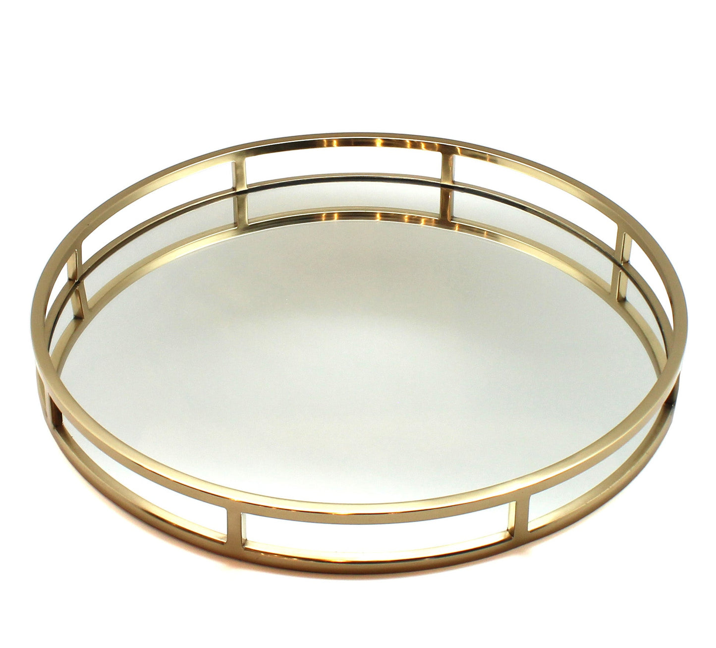 Aspen 19" Round Tray, Matte Gold