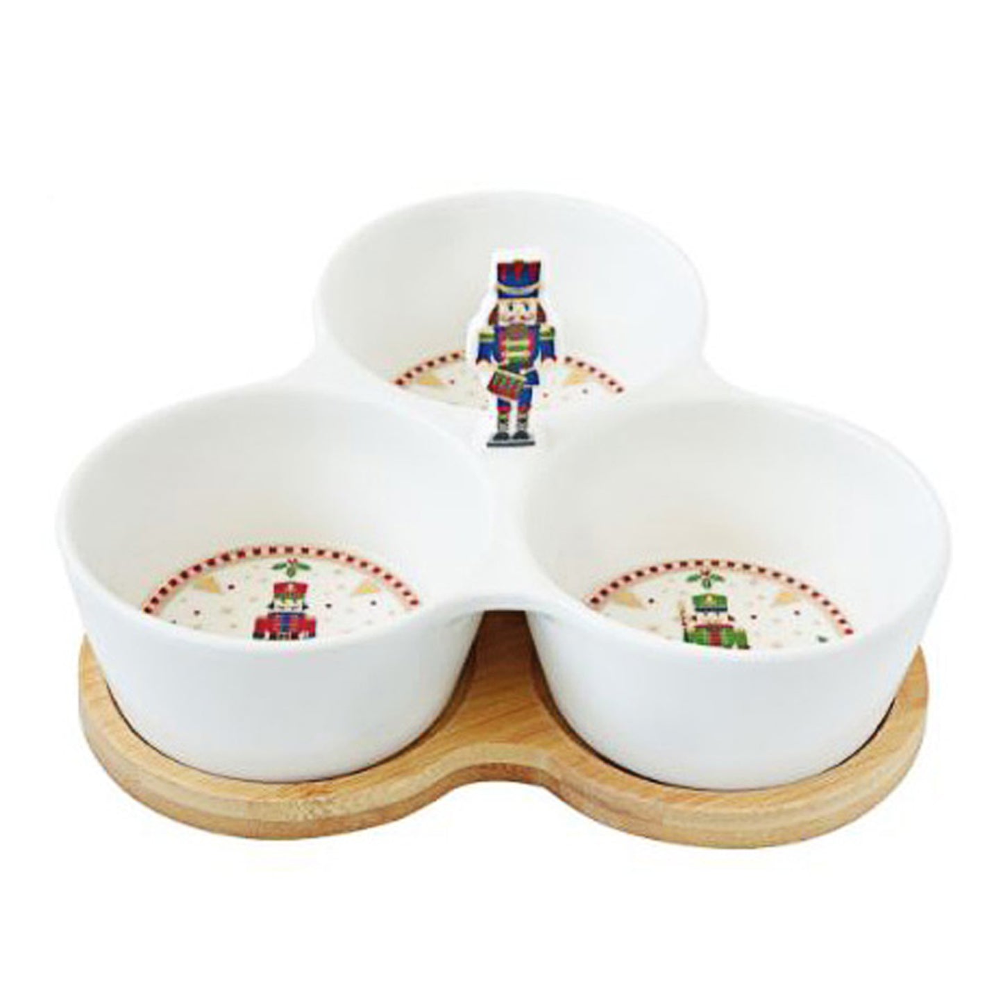 Nutcracker 3-Part Divided Server with Bamboo Base