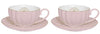 Royale Pink Set of 2 Espresso Cups & Saucers 110ml