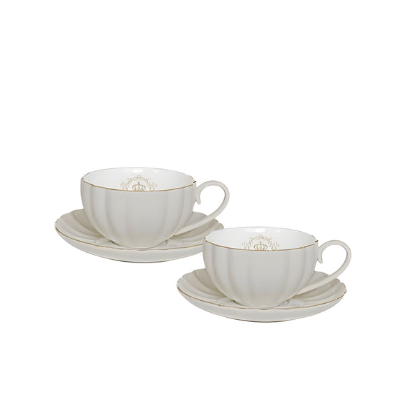 Royale Grey Set of 2 Espresso Cups & Saucers 110ml