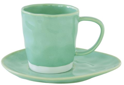 Interiors 120ml Espresso Cup & saucer, Aqua