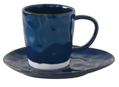 Interiors 120ml Espresso Cup & saucer, Blue