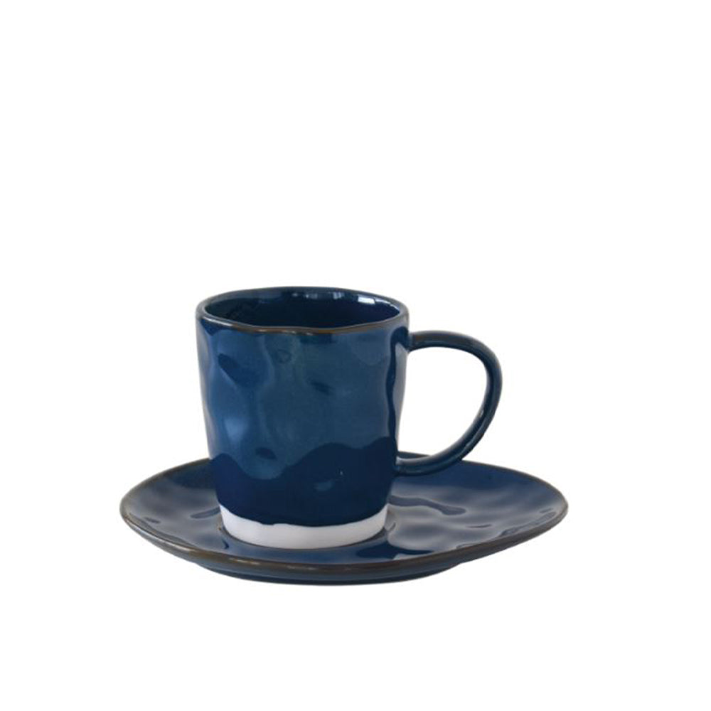 Interiors 120ml Espresso Cup & saucer, Blue