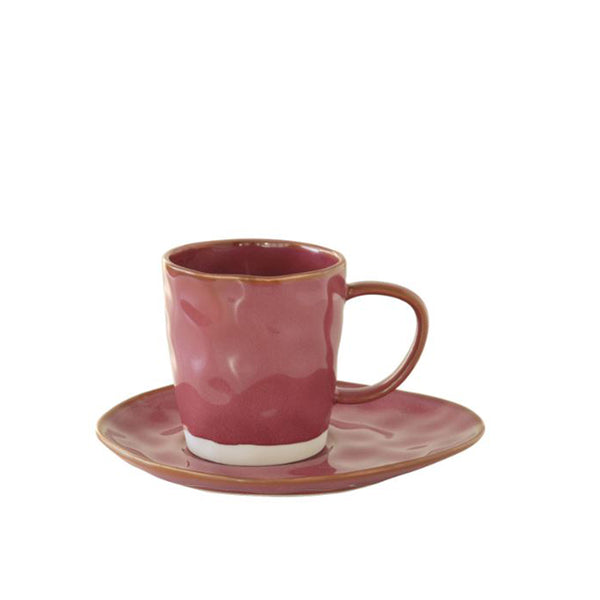 Interiors 120ml Espresso Cup & saucer, Burgundy