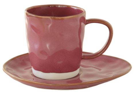 Interiors 250ml Cup & saucer, Burgundy