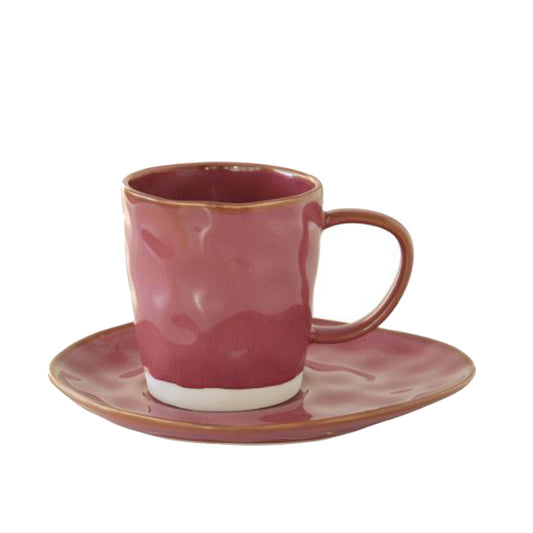 Interiors 250ml Cup & saucer, Burgundy