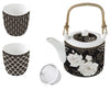 Art Deco & Flowers 4 piece Tea Set