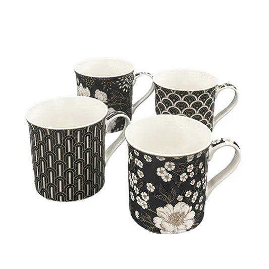Art & Deco 300ml Mugs, Set of 4