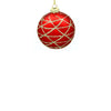 8cm Red Ornament with Gold Glitter