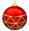 10cm Red Ornament with Gold Glitter