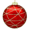12cm Red Ornament with Gold Glitter