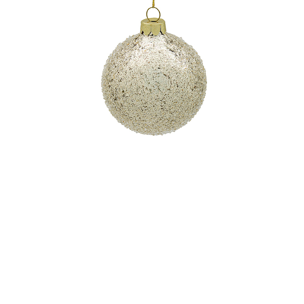 8cm Iced Champagne Ornament