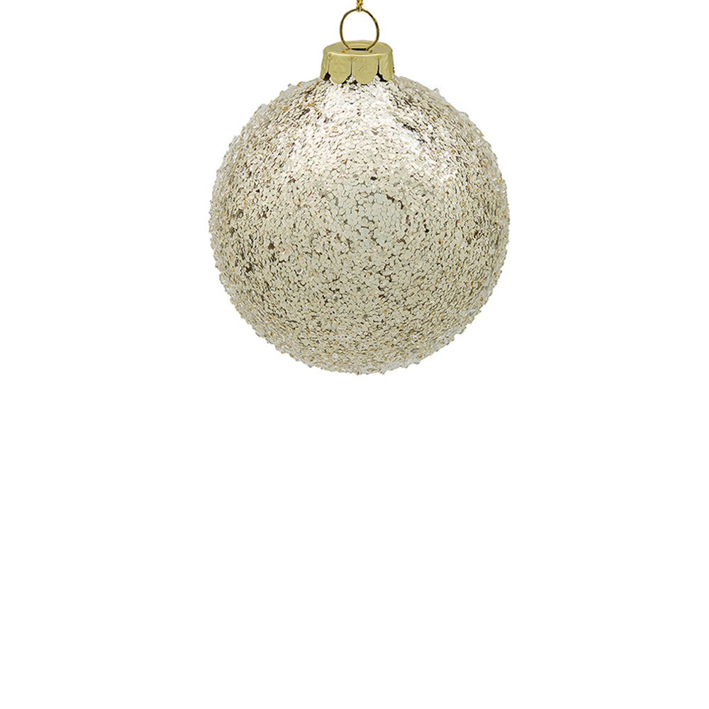 10cm Iced Champagne Ornament