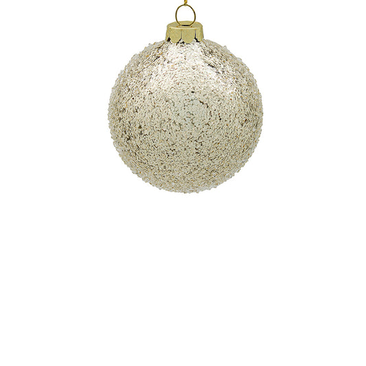 10cm Iced Champagne Ornament