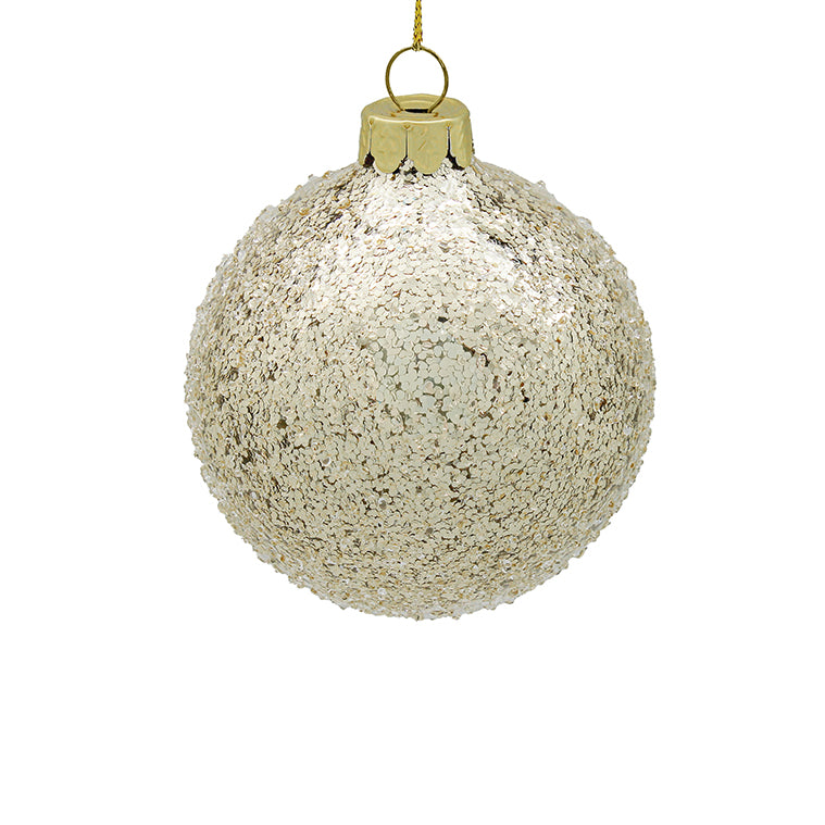 10cm Iced Champagne Ornament