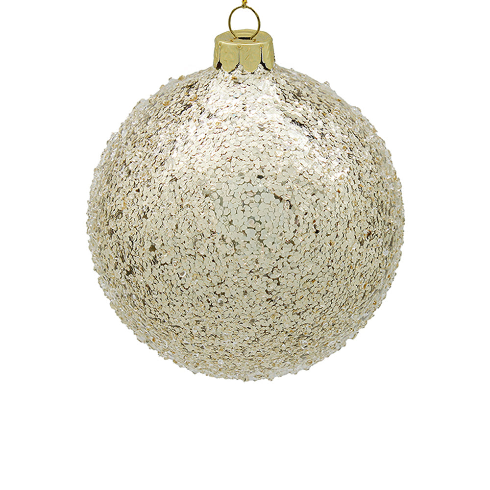15cm Iced Champagne Ornament