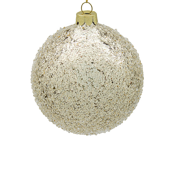 15cm Iced Champagne Ornament