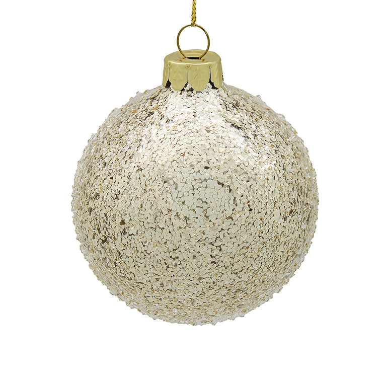 15cm Iced Champagne Ornament