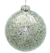 10cm Iced Silver Ornament