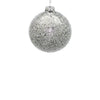 10cm Iced Silver Ornament