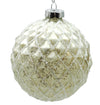10cm White Ornament with Silver Glitter