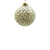 10cm White Ornament with Champagne Glitter
