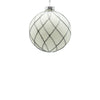 10cm White Flow Ornament with Silver Glitter