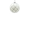 8cm White Flow Ornament with Silver Glitter