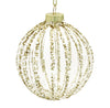 8cm Clear Ornament with Gold Glitter