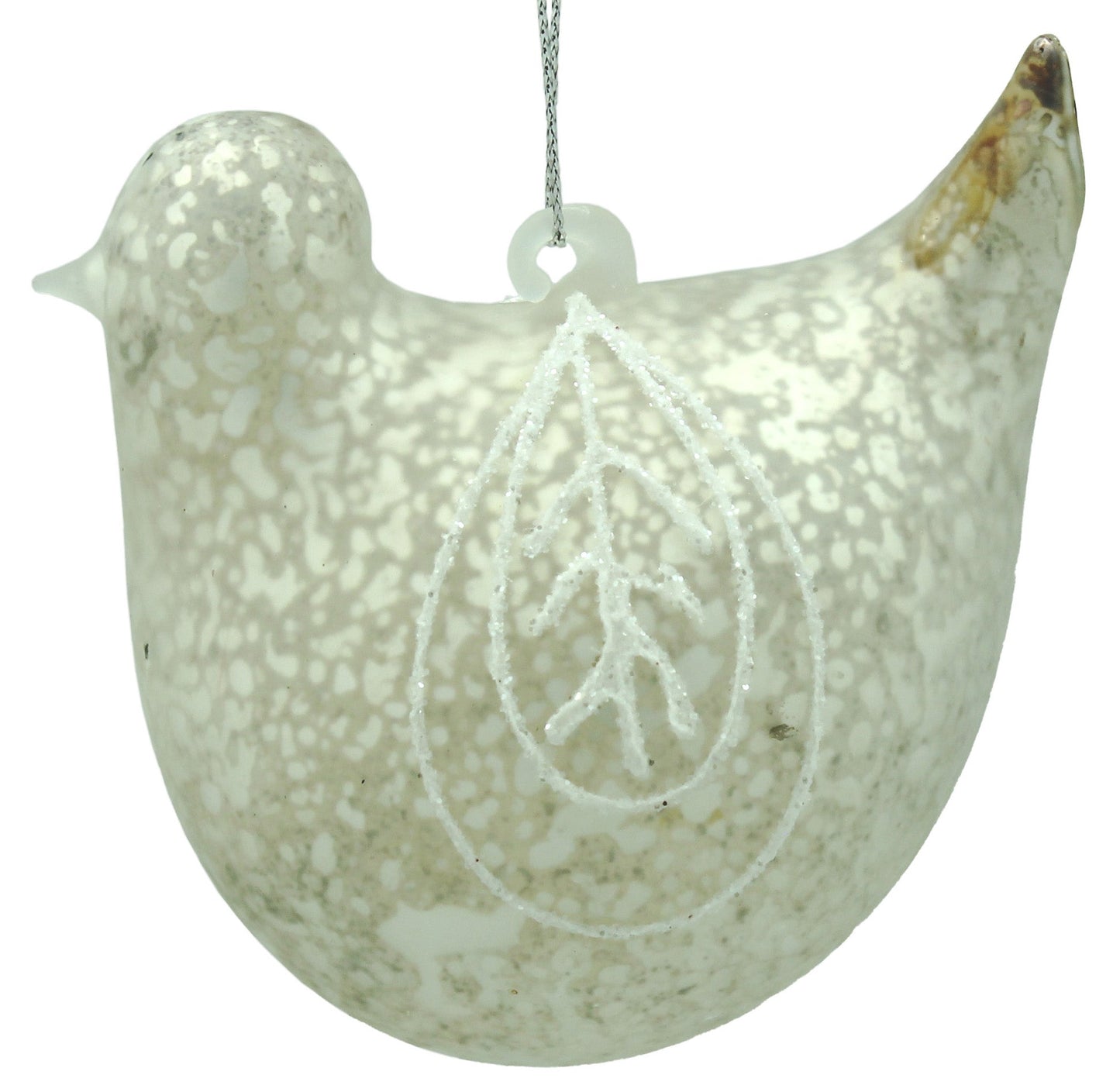 9cm Antiqued Champagne Bird Ornament
