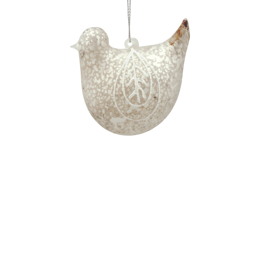 9cm Antiqued Champagne Bird Ornament