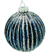8cm Fluted Blue Ornament