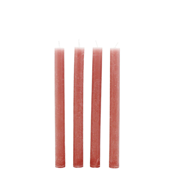Rustic Blush Dinner Candle Set of 4