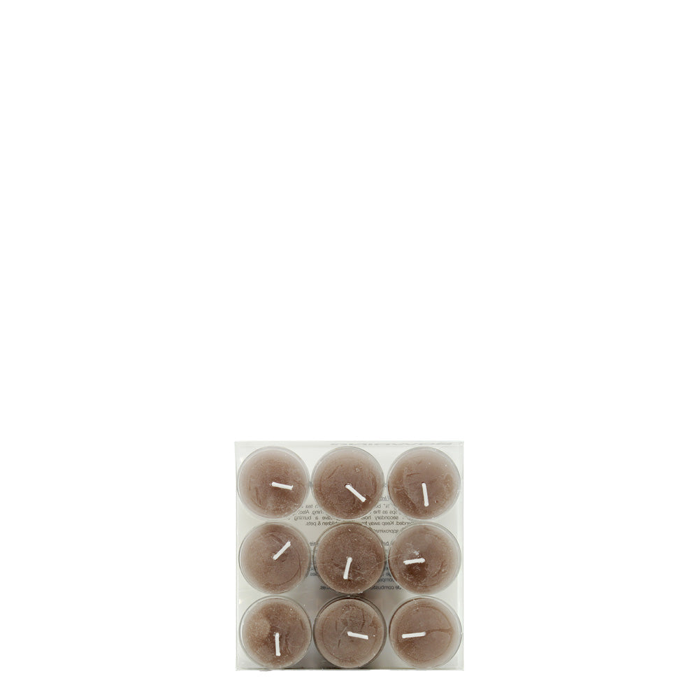 Tealight Candles Set of 9 Stone