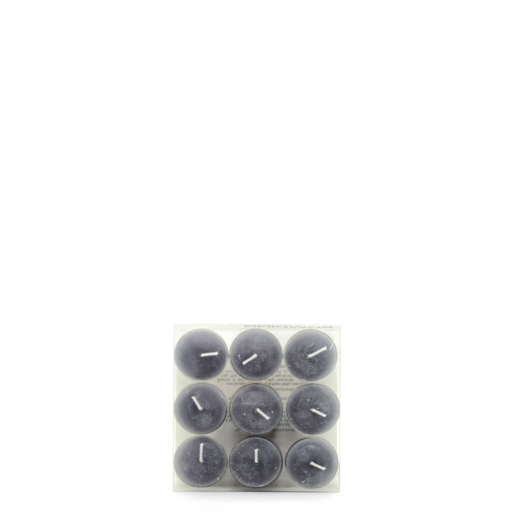 Tealight Candles Set of 9 Pewter