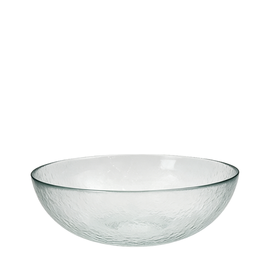 Glacier 28cm Clear Glass Shallow Bowl