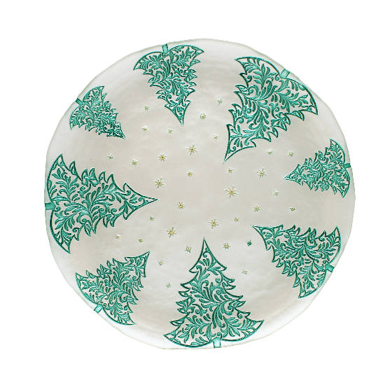 Forest Dream 33cm Glass Plate, Green