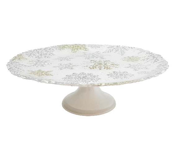 Winter Wonderland 33cm Footed Glass Cake Server